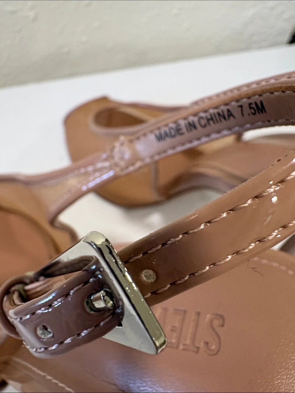 Steve Madden Prescott Tan Peep-Toe Slingback Heels